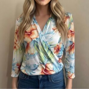 J.McLaughlin Crossover Hawaiian Floral Top